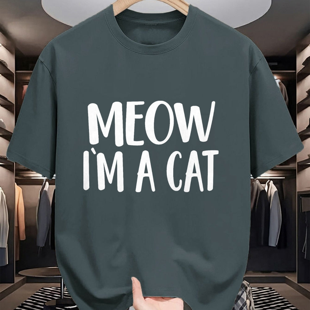 Cat Love Shirt, Funny Cat Lover Gift UnisexT-Shirt/Hoodie/Sweatshirt HLT00 - Meow I_m A Cat - Halloween Costume T-Shirt, Men, Black, Large