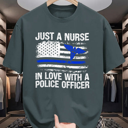 Funny Nurse Shirt, Nurse Unisex T-Shirt/Hoodie/Sweatshirt HLT00 - Nurse In Love Police Officer Wife Nurse Police Wife Nurse T-Shirt