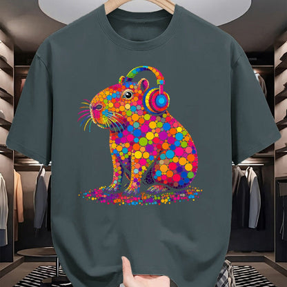 Cute Capybara Shirt, Funny Capybara Unisex T-Shirt/Hoodie/Sweatshirt HLT00 - Funny Capybara Dots Art Animal Lovers Students Boys Girls T-Shirt (3)