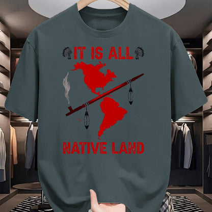 Native American T-Shirts, Vintage Native American Unisex T-Shirt/Hoodie/Sweatshirt HLT00 - It Is All Native Land