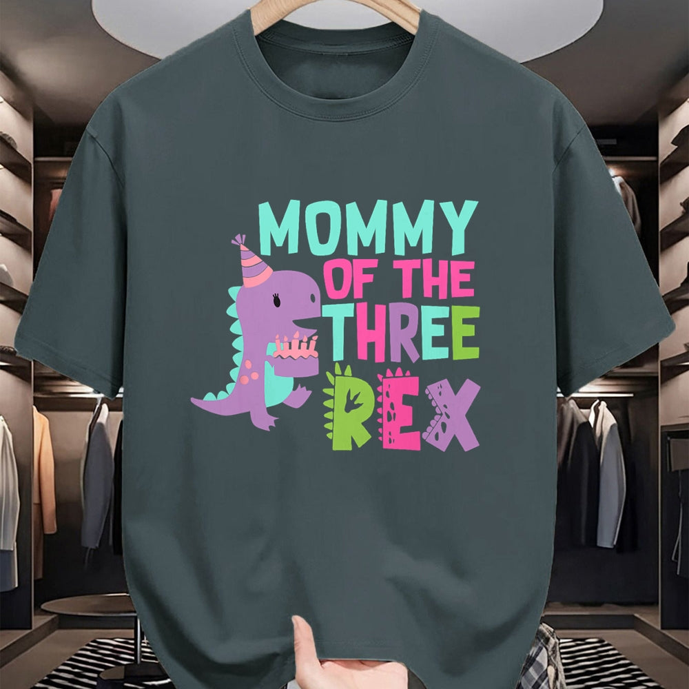 Gift for Mom Shirt, Funny Mom Unisex T-Shirt/Hoodie/Sweatshirt HLT00 - Mommy of the Three Rex Birthday Dinosaur Family Matching T-Shirt