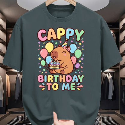 Cute Capybara Shirt, Funny Capybara UnisexT-Shirt/Hoodie/Sweatshirt HLT00 - Cappy Birthday Capybara Birthday to Me T-Shirt