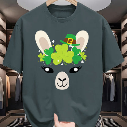 Gift for Mom Shirt, Funny Mom Unisex T-Shirt/Hoodie/Sweatshirt HLT00 - Llama St Patricks Day Shirt Kids Lucky Girl Mom Gift Tee T-Shirt