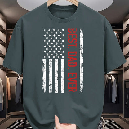 Gift for Dad Shirt, Funny Dad Unisex T-Shirt/Hoodie/Sweatshirt HLT00 – Best dad ever US american flag gift for father_s day Short Sleeve T-Shirt