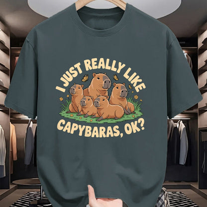 Cute Capybara Shirt, Funny Capybara Unisex T-Shirt/Hoodie/Sweatshirt HLT00 - Funny Bit of A Mess Capybara Meme Graphic for Women T-Shirt