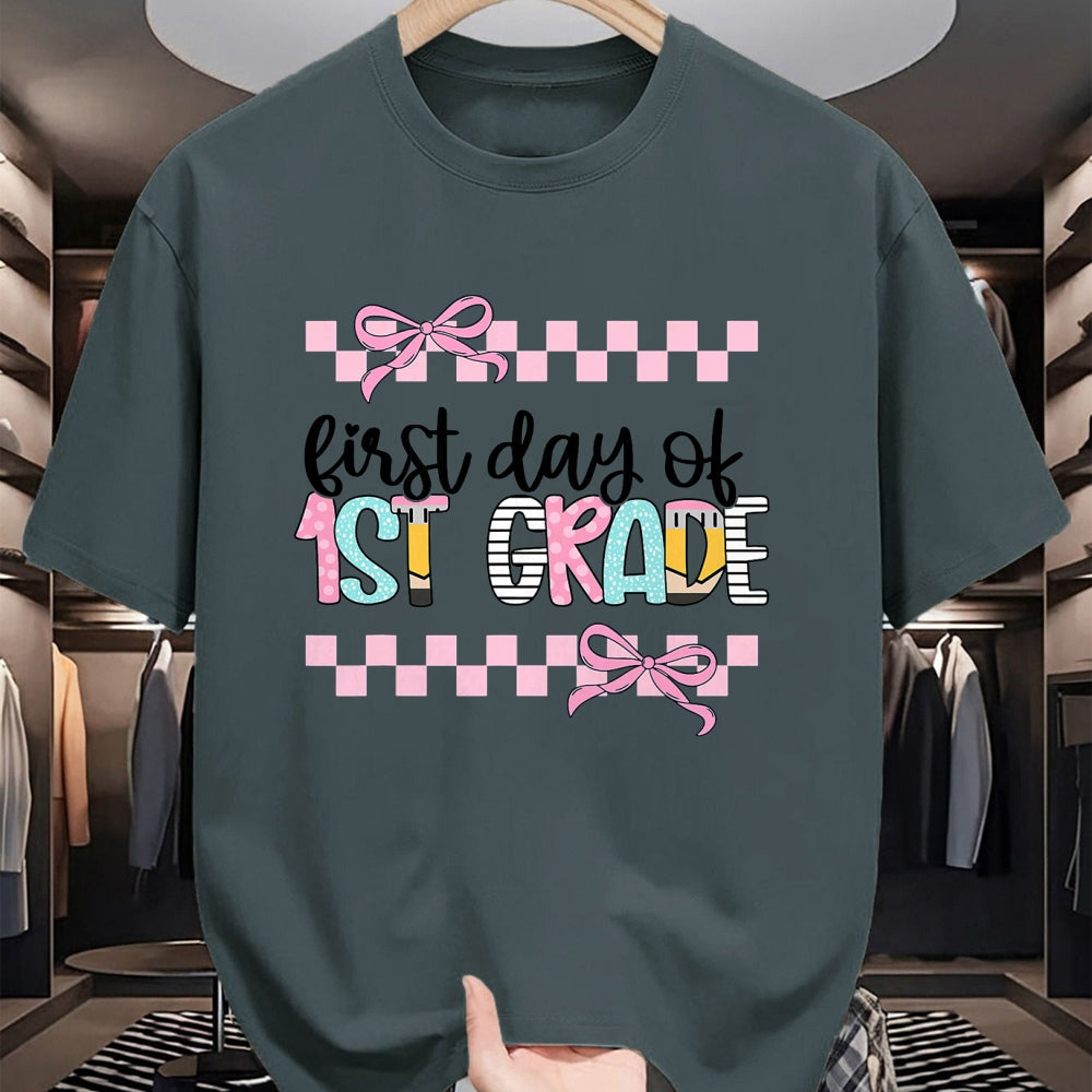 Best Student Shirt, Funny Back To School UnisexT-Shirt/Hoodie/Sweatshirt HLT00 - First Day of 1st Grade Teacher Girl Coquette Back to School T-Shirt