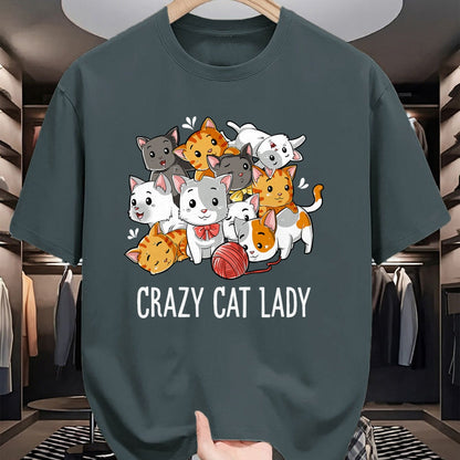 Cat Love Shirt, Funny Cat Lover Gift UnisexT-Shirt/Hoodie/Sweatshirt HLT00 - Crazy Cat Lady Funny Girls Women Kitty Kitten Animal Lover T-Shirt Small