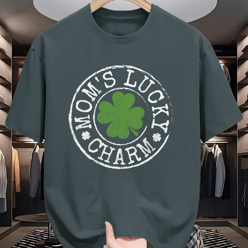 Gift for Mom Shirt, Funny Mom Unisex T-Shirt/Hoodie/Sweatshirt HLT00 - Moms Lucky Charm Irish Clovers Kids Boy Girl St Patricks Day T-Shirt