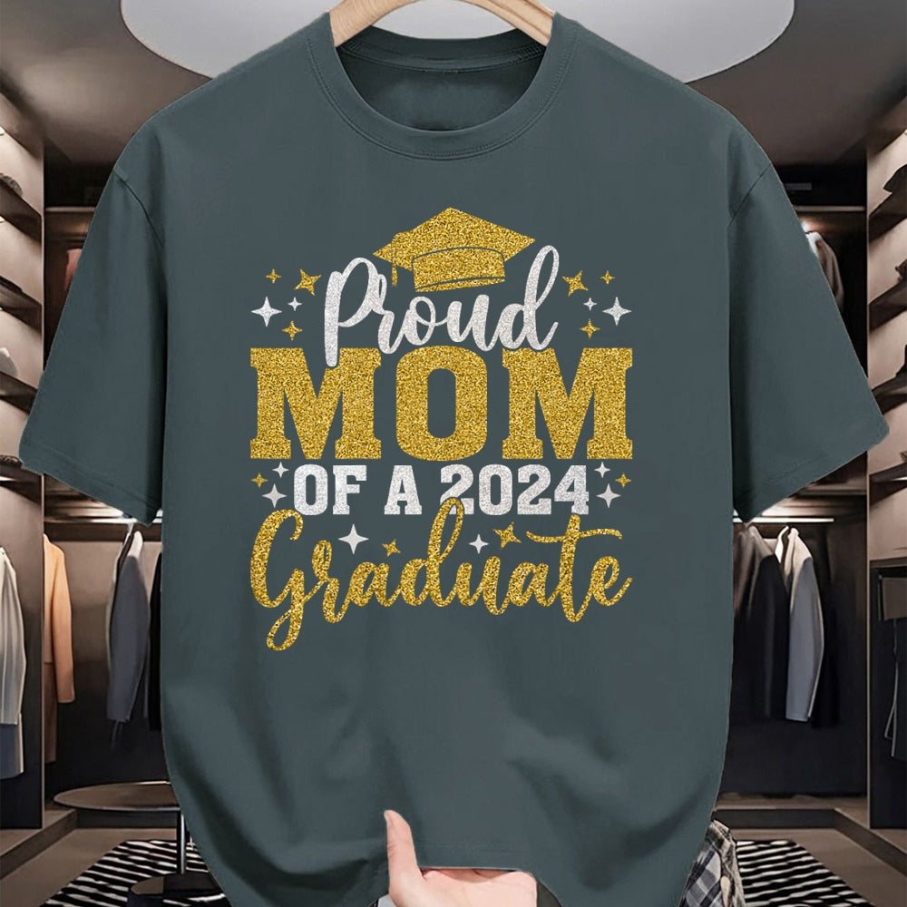 Gift for Mom Shirt, Funny Mom Unisex T-Shirt/Hoodie/Sweatshirt HLT00 - Mom Senior 2024 Proud Mom Of A Class Of 2024 Graduate T-Shirt