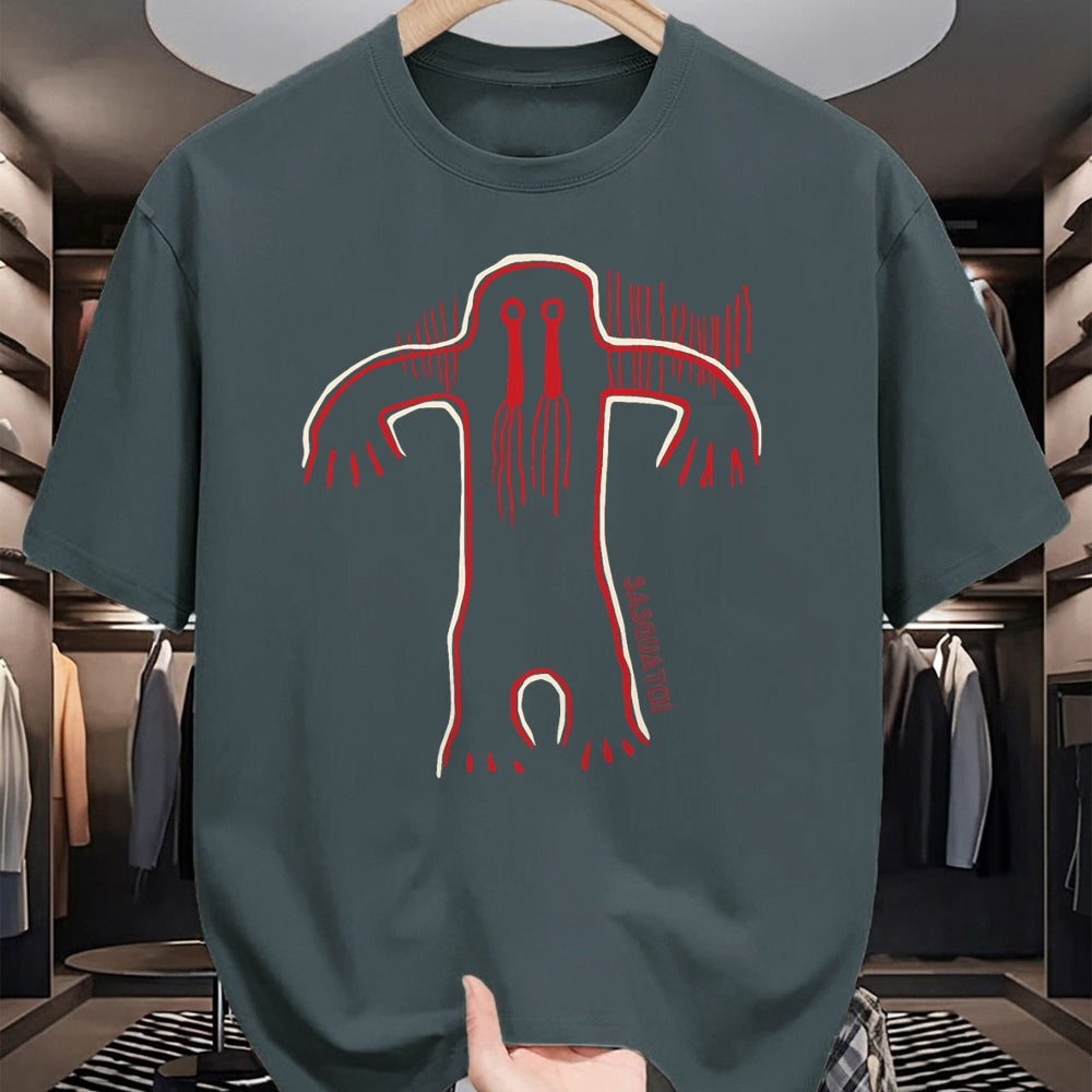 Native American T-Shirts, Vintage Native American Unisex T-Shirt/Hoodie/Sweatshirt HLT00 - Native American Bigfoot -Sasquatch Petroglyph Cave Art