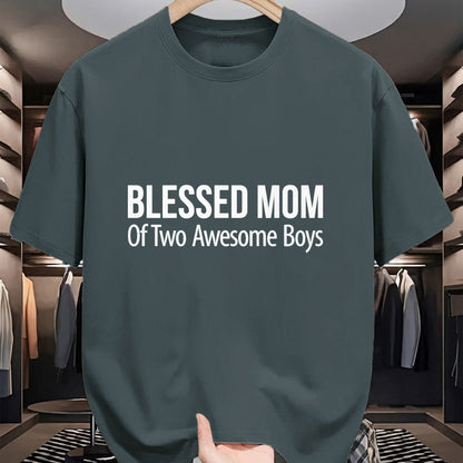 Gift for Mom Shirt, Funny Mom Unisex T-Shirt/Hoodie/Sweatshirt HLT00 - Blessed Mom Of Two Awesome Boys - T-Shirt
