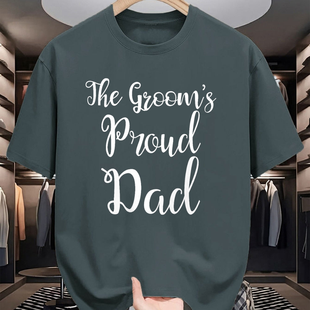 Gift for Dad Shirt, Funny Dad Unisex T-Shirt/Hoodie/Sweatshirt HLT00 – The Grooms Proud Dad - Father Of The Groom TShirt