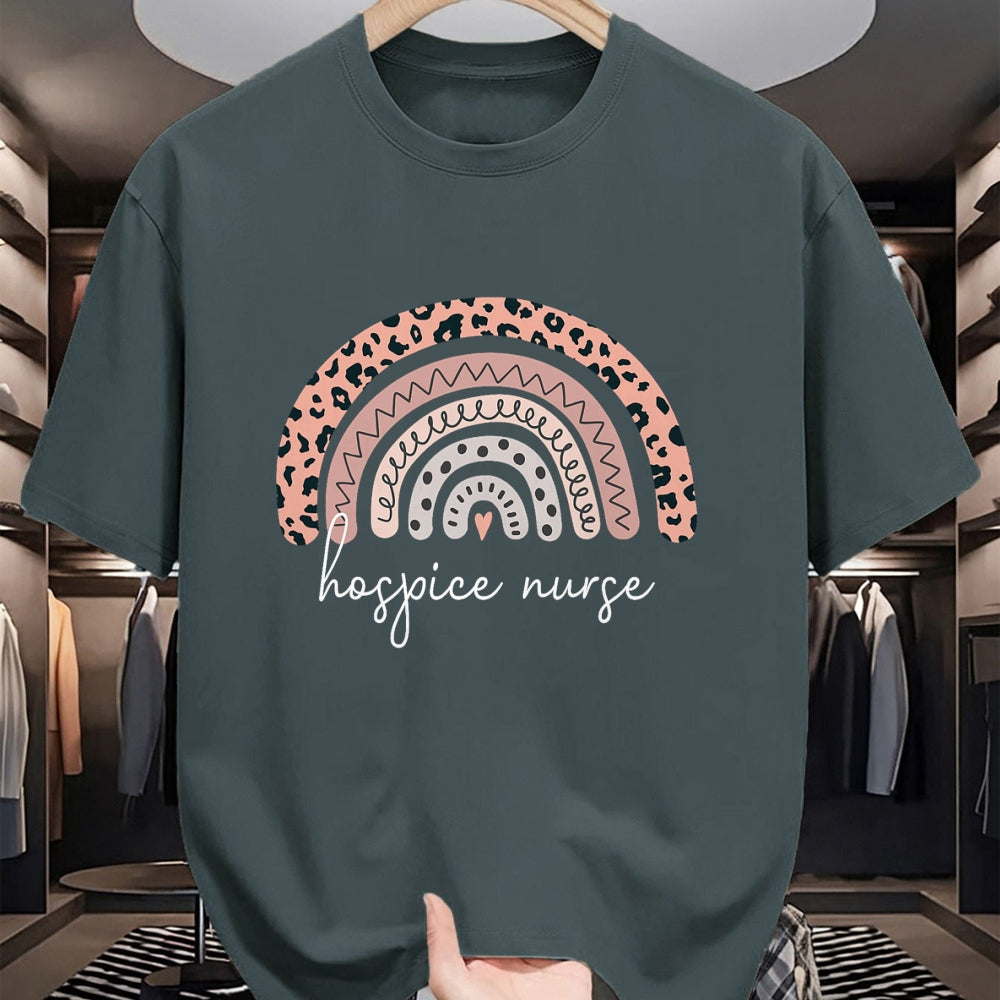 Funny Nurse Shirt, Nurse Unisex T-Shirt/Hoodie/Sweatshirt HLT00 - Hospice Nurse Leopard Rainbow Graduation Medical Nursing RN T-Shirt
