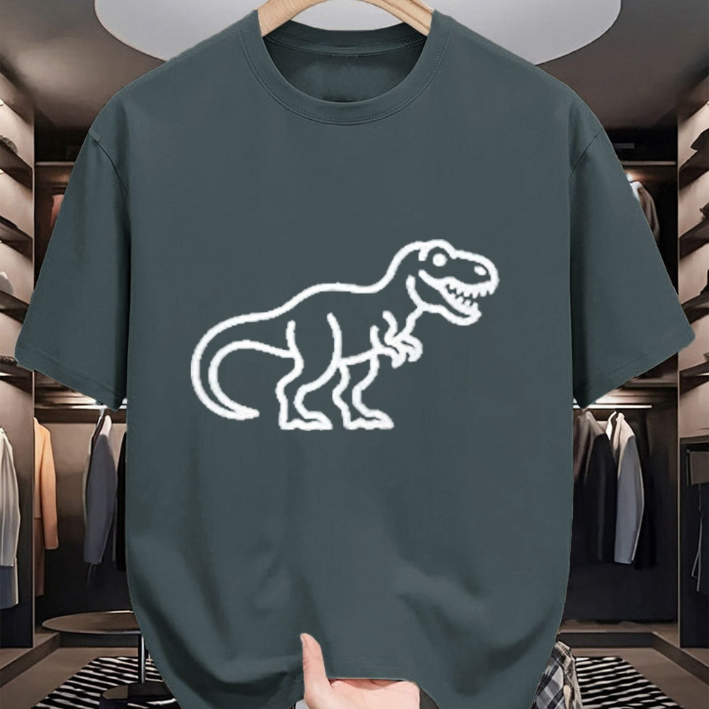 Best Dinosaur Lover Shirt, Funny Dinosaur UnisexT-Shirt/Hoodie/Sweatshirt HLT00 - T-Rex Minimalist Badge Patch Line Art Dinosaur T-Shirt, Men, Black, 3X-Large
