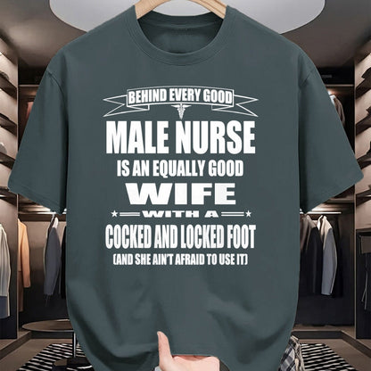 Funny Nurse Shirt, Nurse Unisex T-Shirt/Hoodie/Sweatshirt HLT00 - Male Nurse's Wife Unique Rn Nurse Funny LPN Pun Gift T-Shirt