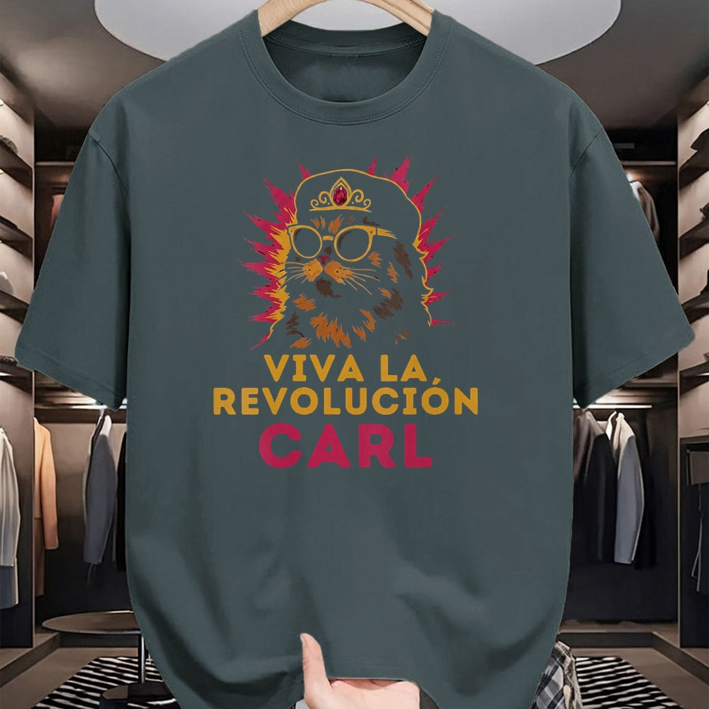 Cat Love Shirt, Funny Cat Lover Gift UnisexT-Shirt/Hoodie/Sweatshirt HLT00 - Women_s Viva La Revolucion Carl Funny Cat V-Neck T-Shirt