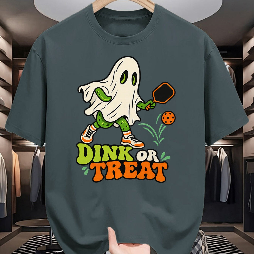 Funny Pickleball Shirt, Pickleball Lover Unisex T-Shirt/Hoodie/Sweatshirt HLT00 - Halloween Pickleball Ghost Men Women Pickleball Halloween T-Shirt