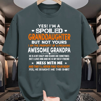 Best Grandpa Shirt, Proud Grandpa Unisex T-Shirt/Hoodie/Sweatshirt HLT00 - Yes I'm A Spoiled Granddaughter From Grandpa Funny T-Shirt (1)