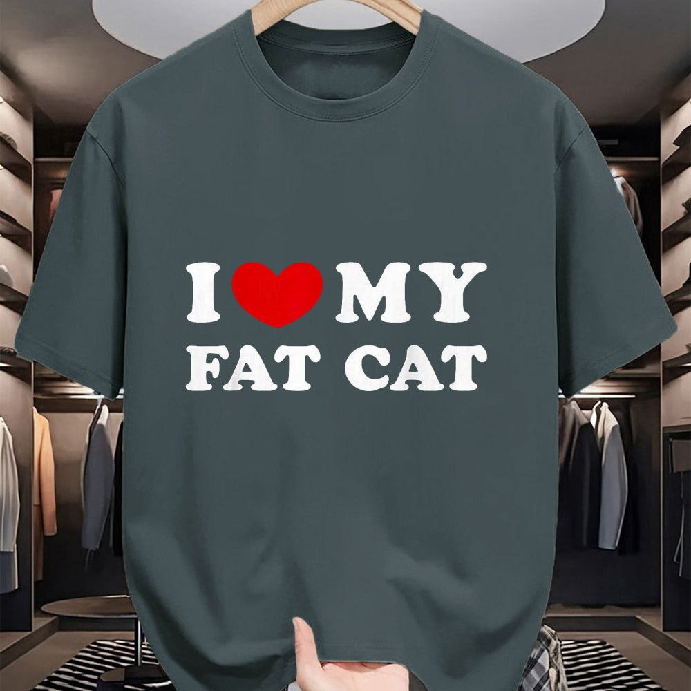 Cat Love Shirt, Funny Cat Lover Gift UnisexT-Shirt/Hoodie/Sweatshirt HLT00 - I Love My Fat Cat, I Heart My Fat Cat T-Shirt, Youth, Black, Medium (1)