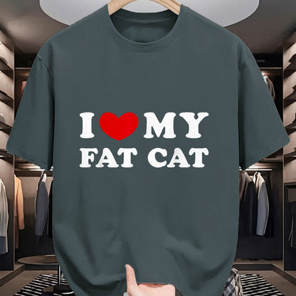 Cat Love Shirt, Funny Cat Lover Gift UnisexT-Shirt/Hoodie/Sweatshirt HLT00 - I Love My Fat Cat, I Heart My Fat Cat T-Shirt, Youth, Black, Medium (1)