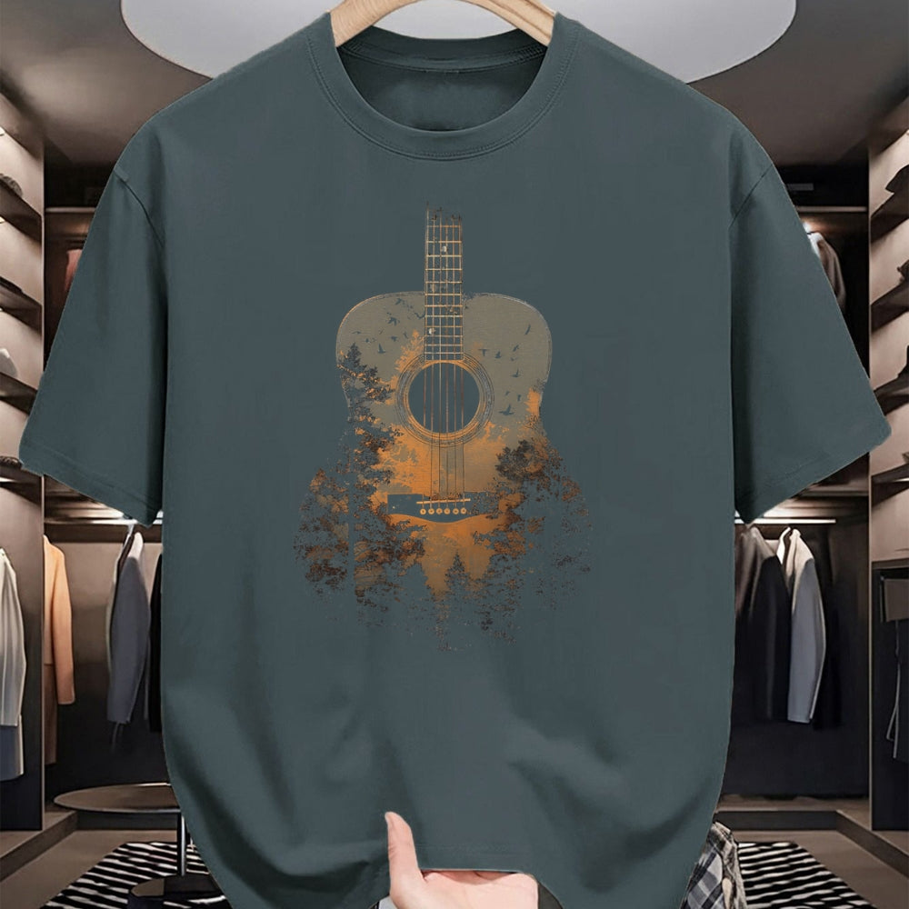 Guitar Lover Shirt, Funny Guitar UnisexT-Shirt/Hoodie/Sweatshirt HLT00 - Acoustic Guitar Outdoors Distressed Nature T-Shirt