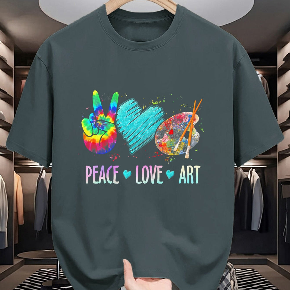 Best Teacher Shirt, Funny Teacher UnisexT-Shirt/Hoodie/Sweatshirt HLT00 - Peace Love Art Painting Palette Art Teacher T-Shirt