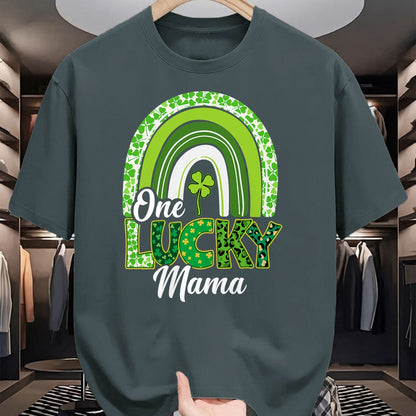 Gift for Mom Shirt, Funny Mom Unisex T-Shirt/Hoodie/Sweatshirt HLT00 - One Lucky Mama St Patrick's Day Mom Shamrock Mother_s Day T-Shirt