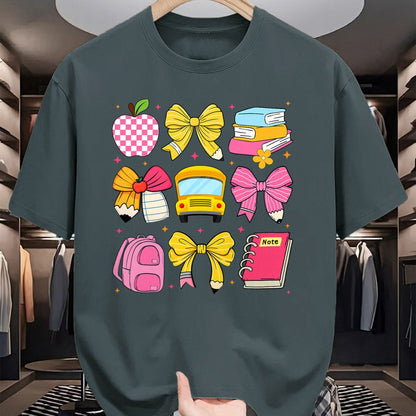 Best Student Shirt, Funny Back To School UnisexT-Shirt/Hoodie/Sweatshirt HLT00 - Back to School Coquette Bow First Day of School Teacher Girl T-Shirt