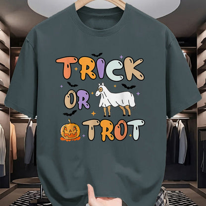 Best Horse Lover Shirt , Funny Horse UnisexT-Shirt/Hoodie/Sweatshirt HLT00 - Trick Or Trot Halloween Pumpkin Ghost Horse T-Shirt