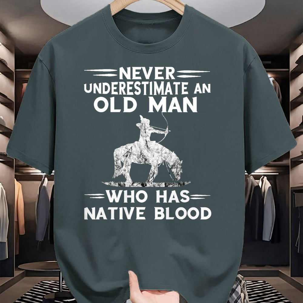 Native American T-Shirts, Vintage Native American Unisex T-Shirt/Hoodie/Sweatshirt HLT00 - Never Underestimate An Old Man Native American Warrior