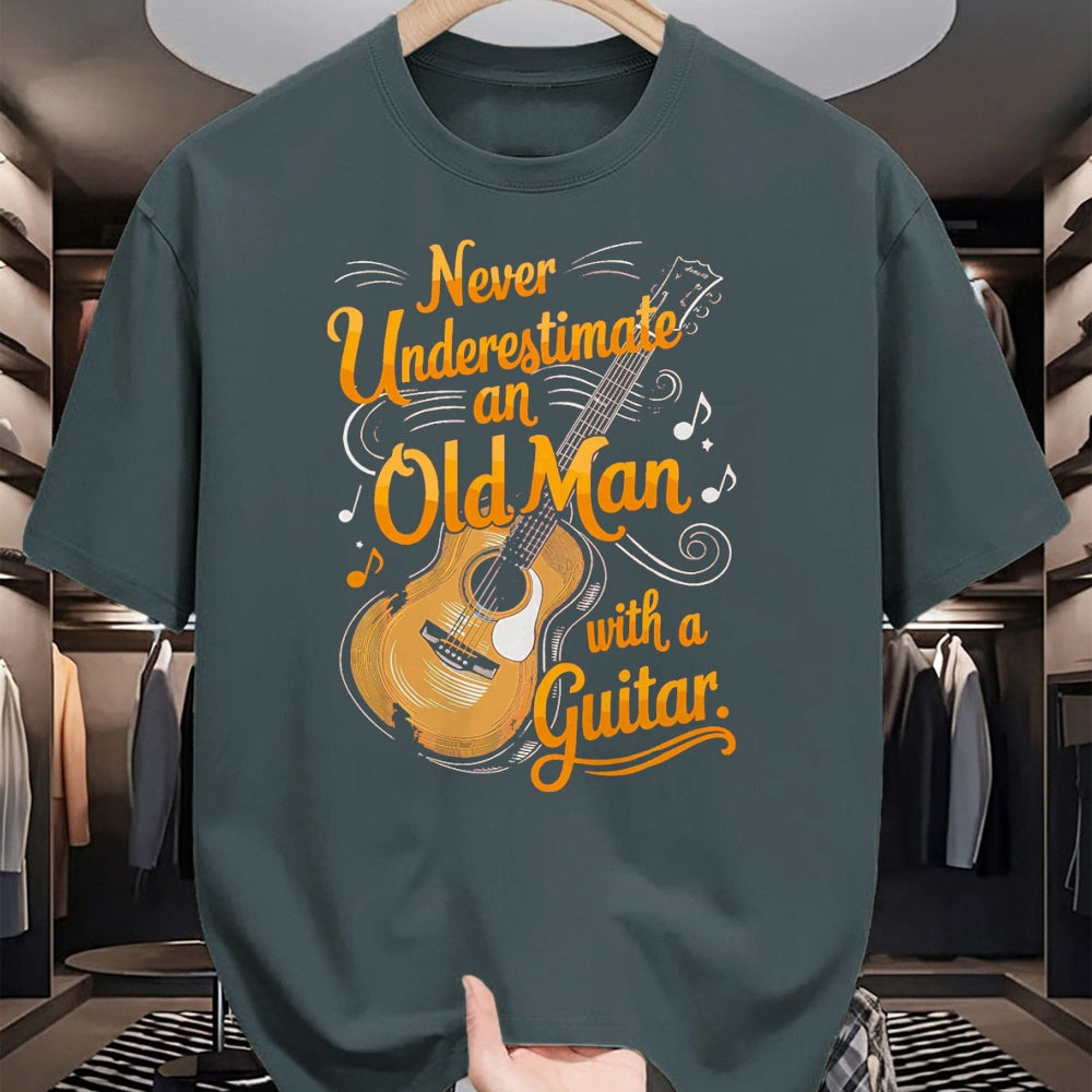 Guitar Lover Shirt, Funny Guitar UnisexT-Shirt/Hoodie/Sweatshirt HLT00 - Never Underestimate an Old Man with A Guitar Player T-Shirt, Men, Black, 3X-Large