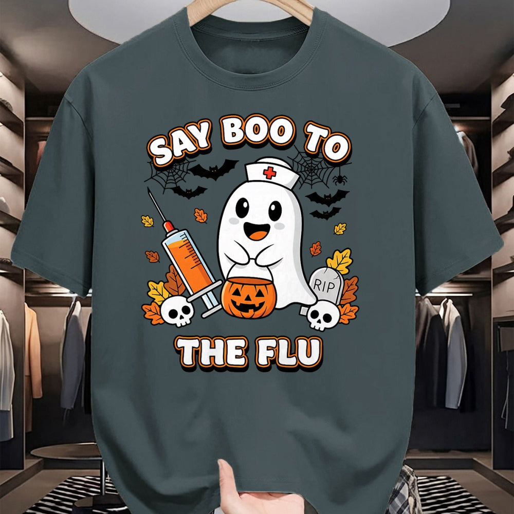 Best Doctor Shirt, Funny Doctor UnisexT-Shirt/Hoodie/Sweatshirt HLT00 - Doctor Say Boo to The Flu Halloween Vaccine Squad T-Shirt