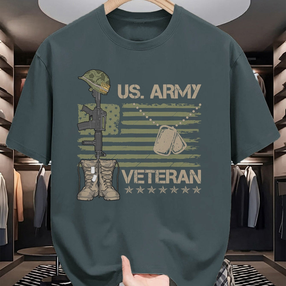 Proud Veteran Shirt, Funny Veteran UnisexT-Shirt/Hoodie/Sweatshirt HLT00 - U.S. Army Veteran Flag Patriotic Shirts for Men and Women Memorial Day Tees T Shirts