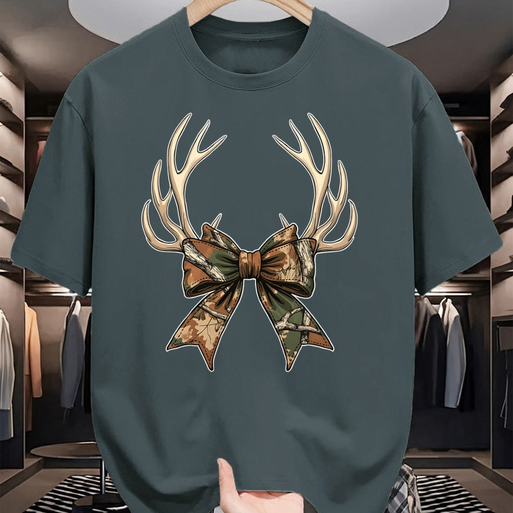 Funny Hunting Shirt, Gift For Hunting Lover Unisex T-Shirt/Hoodie/Sweatshirt HLT00 - Camo Coquette Bow Deer Antlers Hunting Women Girl Camouflage T-Shirt