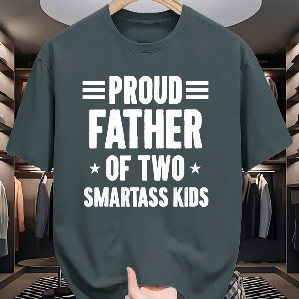 Gift for Dad Shirt, Funny Dad Unisex T-Shirt/Hoodie/Sweatshirt HLT00 – Proud Father of Two Smartass Kids Funny Dad Joke T-Shirt