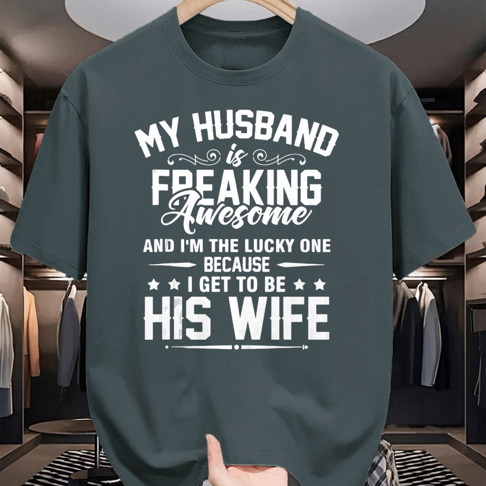 Best Wife Shirt, Wife and Husband Unisex T-Shirt/Hoodie/Sweatshirt HLT00 - Gift for wife T shirt, lucky wife   Lucky Wife, Awesome Life Because My Husband Tank Top