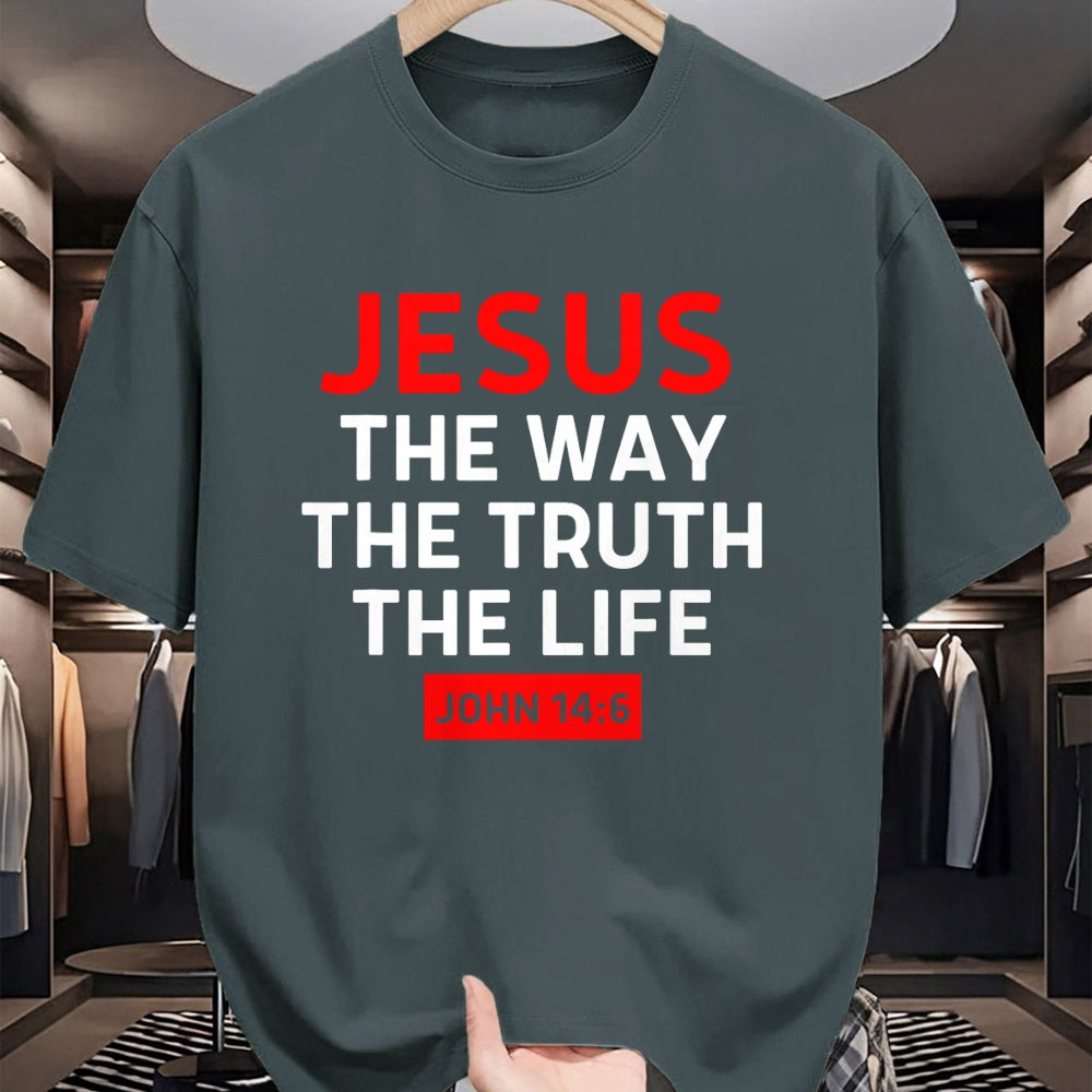 Christian Tee, Christian Faith Unisex T-Shirt/Hoodie/Sweatshirt HLT00 - Jesus The Way Truth Life John 14 6 Christian Bible Verse T-Shirt (2)