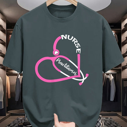 Funny Nurse Shirt, Nurse Unisex T-Shirt/Hoodie/Sweatshirt HLT00 - NP Nurse Practitioner Stethoscope Heart Love RN nursing Long Sleeve T-Shirt