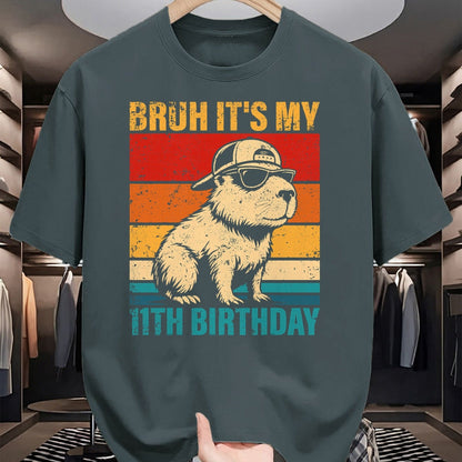 Cute Capybara Shirt, Funny Capybara UnisexT-Shirt/Hoodie/Sweatshirt HLT00 - 11 Year Old Birthday Boy Capybara Bruh It_s My 11th Birthday T-Shirt