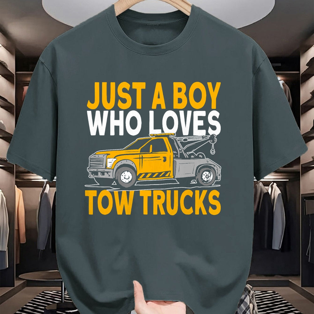 Best Truck Driver Life Shirt, Funny Trucker UnisexT-Shirt/Hoodie/Sweatshirt HLT00 - Just a boy who loves tow trucks tow truck driver T-Shirt