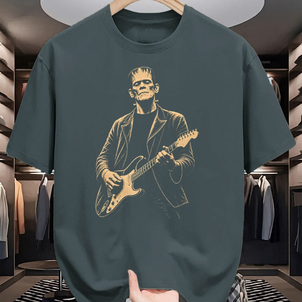 Guitar Lover Shirt, Funny Guitar UnisexT-Shirt/Hoodie/Sweatshirt HLT00 - Vintage Frankenstein Playing Guitar Halloween Frankenstein T-Shirt