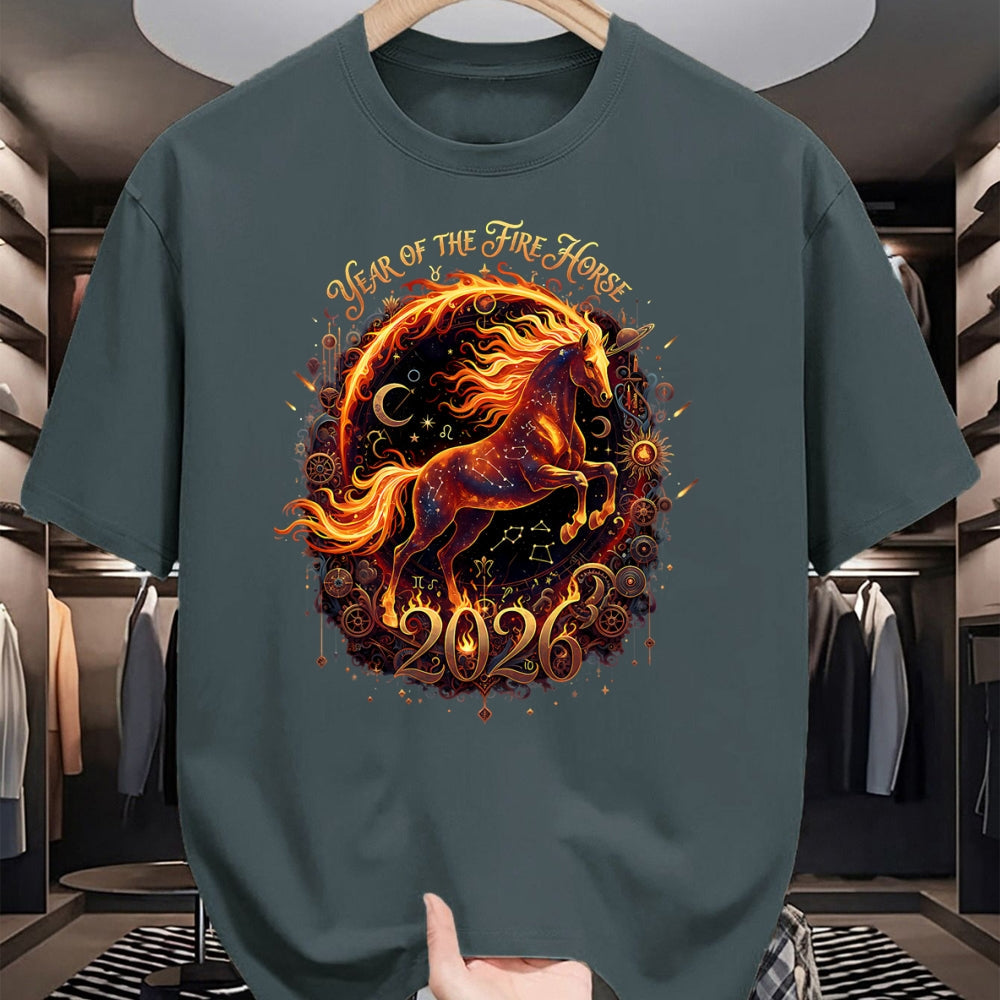 Best Horse Lover Shirt , Funny Horse UnisexT-Shirt/Hoodie/Sweatshirt HLT00 - Year of The Fire Horse 2026 Lunar Chinese New Year Zodiac T-Shirt