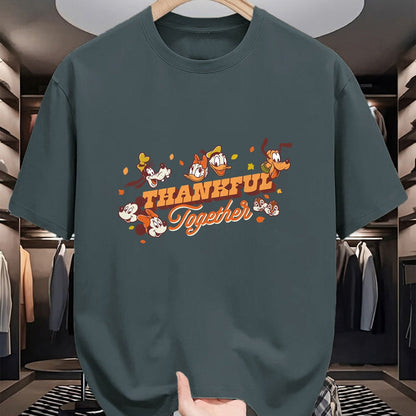 Best Thanksgiving Family Shirt , Funny Thanksgiving UnisexT-Shirt/Hoodie/Sweatshirt HLT00 - Disney Mickey Mouse and Friends Fall Thankful Together T-Shirt