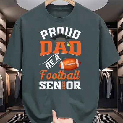 Gift for Dad Shirt, Funny Dad Unisex T-Shirt/Hoodie/Sweatshirt HLT00 – Proud dad of a football Senior class of 2025 graduation T-Shirt