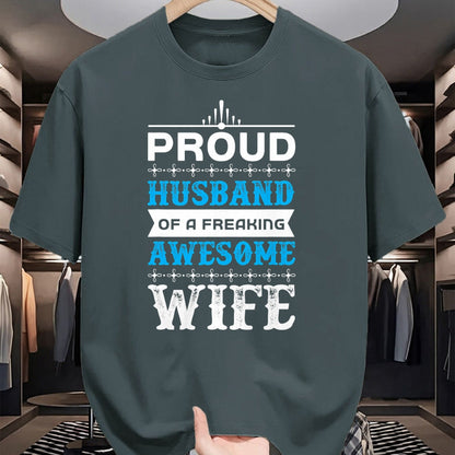 Best Wife Shirt, Wife and Husband Unisex T-Shirt/Hoodie/Sweatshirt HLT00 - Mens Proud Husband of a freaking awesome wife T-Shirt