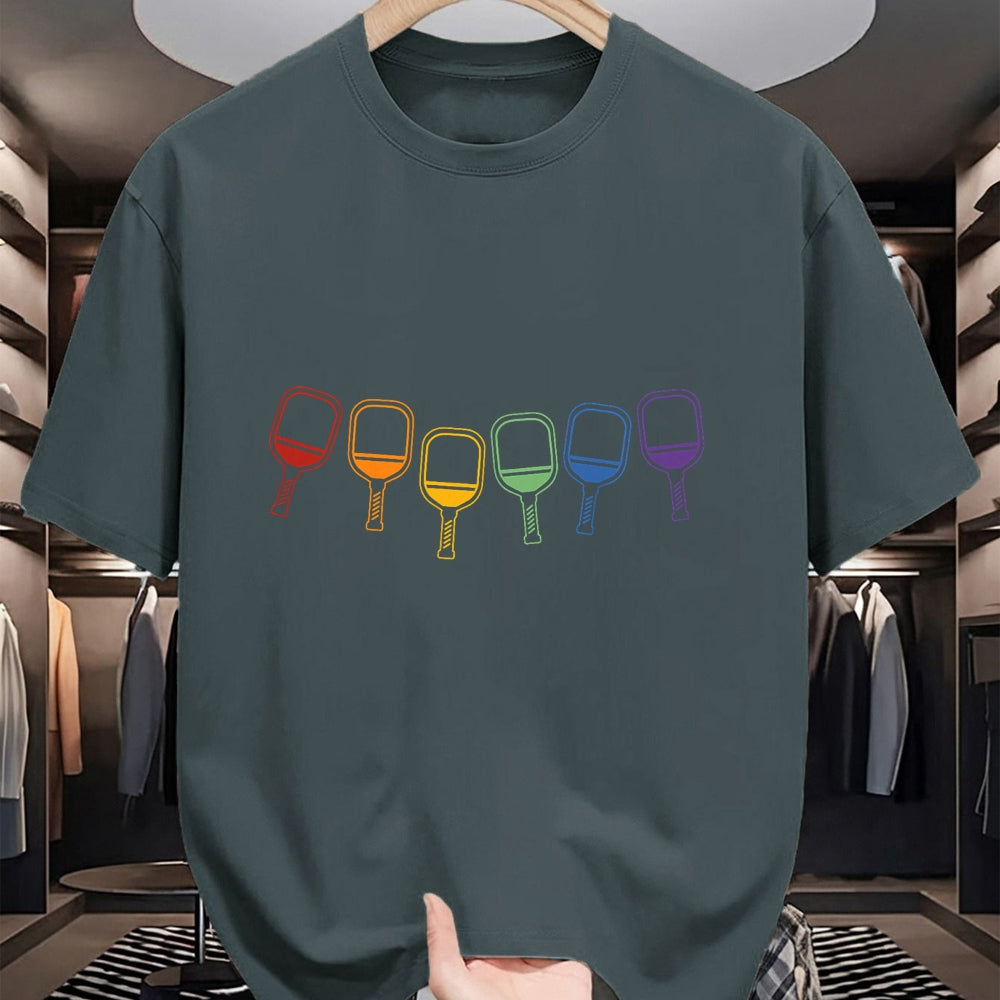 Funny Pickleball Shirt, Pickleball Lover Unisex T-Shirt/Hoodie/Sweatshirt HLT00 - Pickleball Gay Pride Rainbow Pickleball T-Shirt