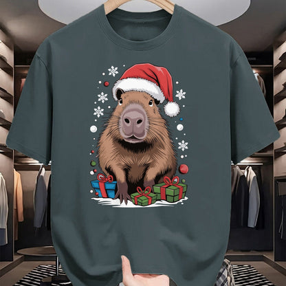 Cute Capybara Shirt, Funny Capybara Unisex T-Shirt/Hoodie/Sweatshirt HLT00 - Capybara Christmas Long Sleeve T-Shirt (4)