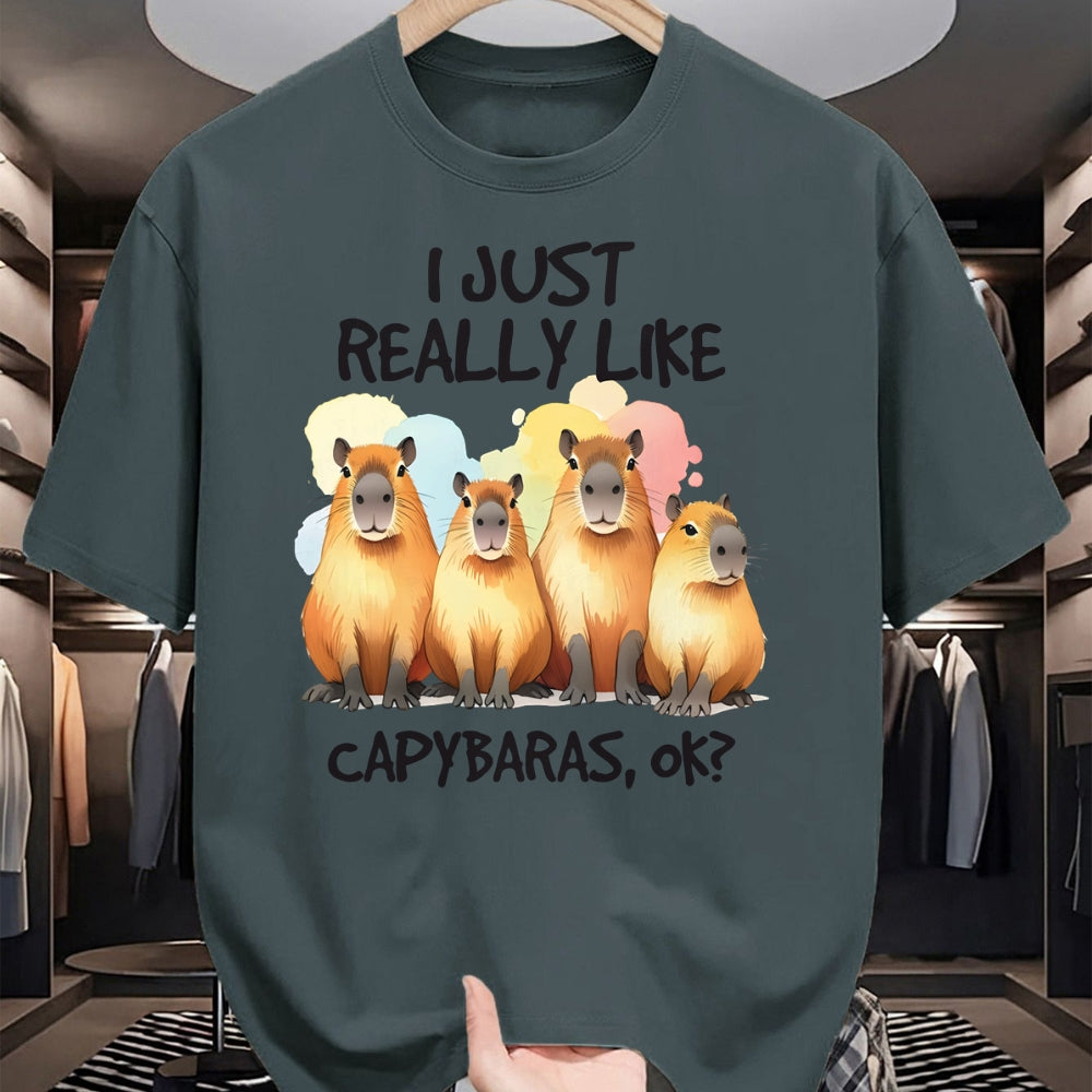 Cute Capybara Shirt, Funny Capybara Unisex T-Shirt/Hoodie/Sweatshirt HLT00 - Funny Capybara Long Sleeve T-Shirt (1)