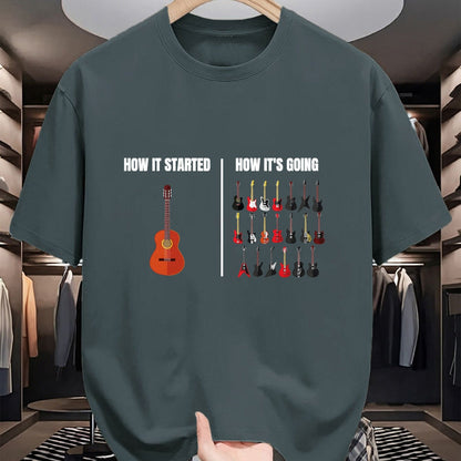 Guitar Lover Shirt, Funny Guitar UnisexT-Shirt/Hoodie/Sweatshirt HLT00 - How It Started How It’s Going Music Musician Funny Guitar T-Shirt