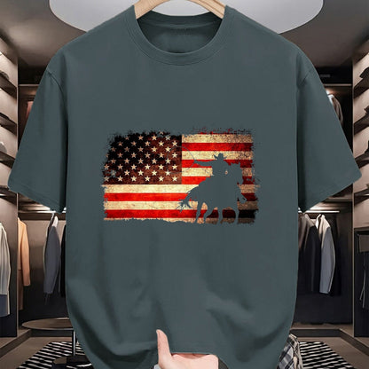 Best Horse Lover Shirt , Funny Horse UnisexT-Shirt/Hoodie/Sweatshirt HLT00 - Rodeo Cowboy Western Country Horse USA Flag 4th of July T-Shirt, Men, Black, 4X-Large